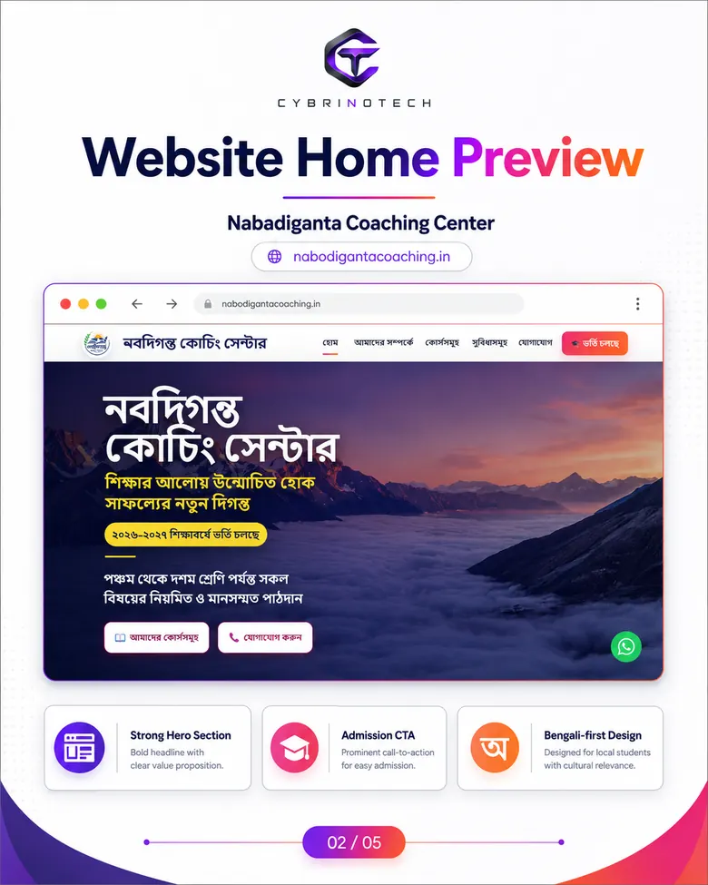 Nabadiganta website home preview